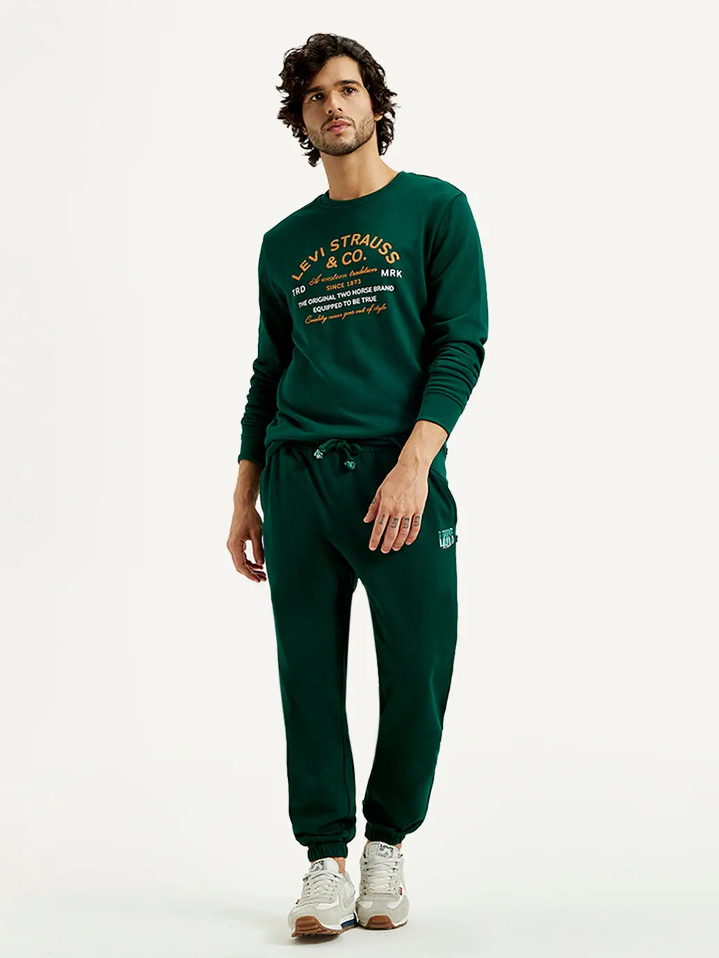 Men's Dark Green Solid Joggers 1