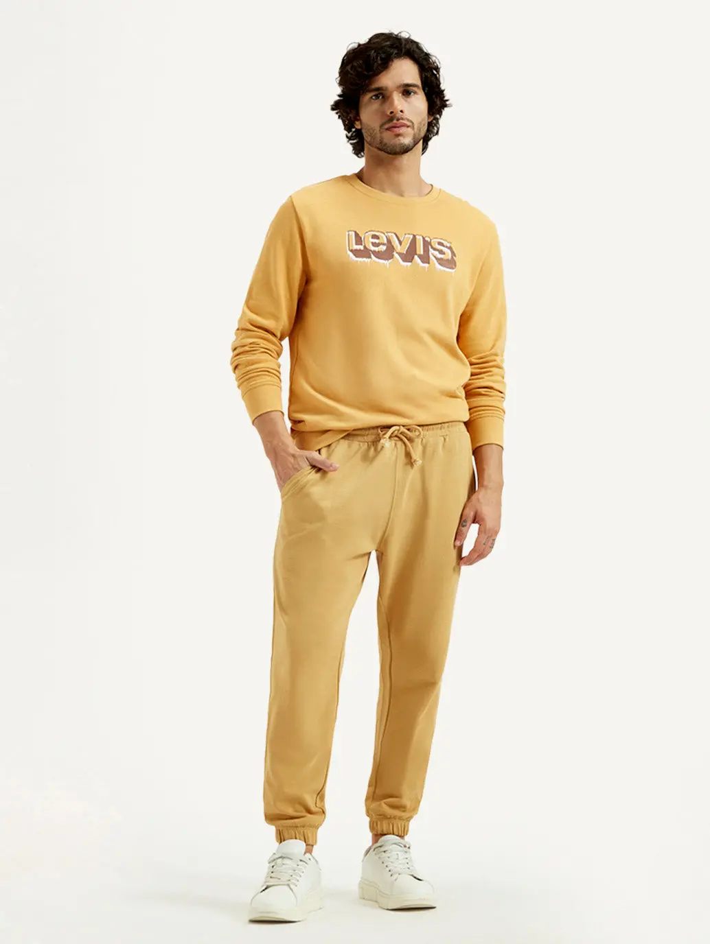 Men's Yellow Solid Joggers 1