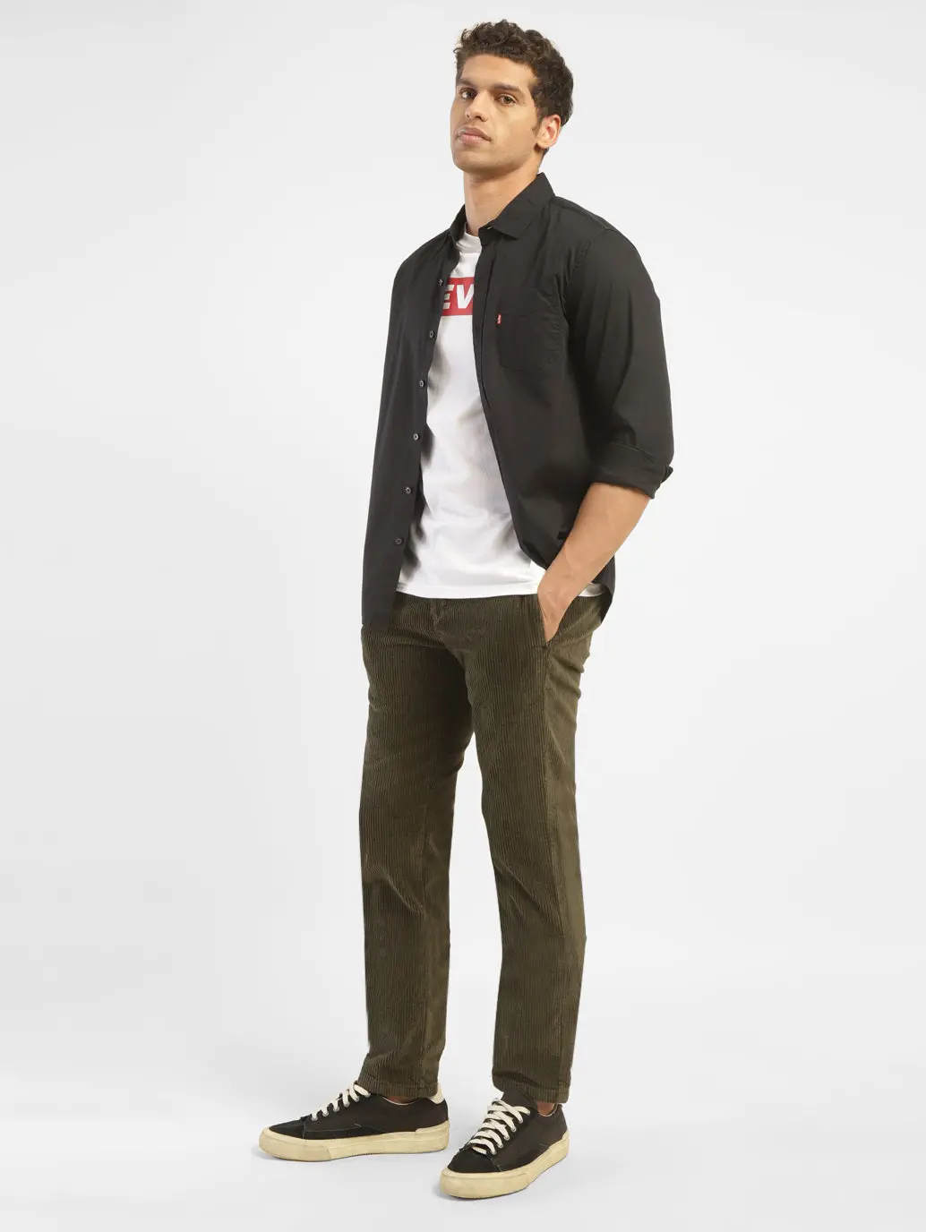 Men's Green Regular Fit Trousers 1