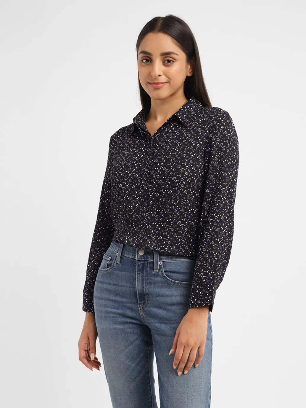 Women's Printed Shirt Collar Shirt 1