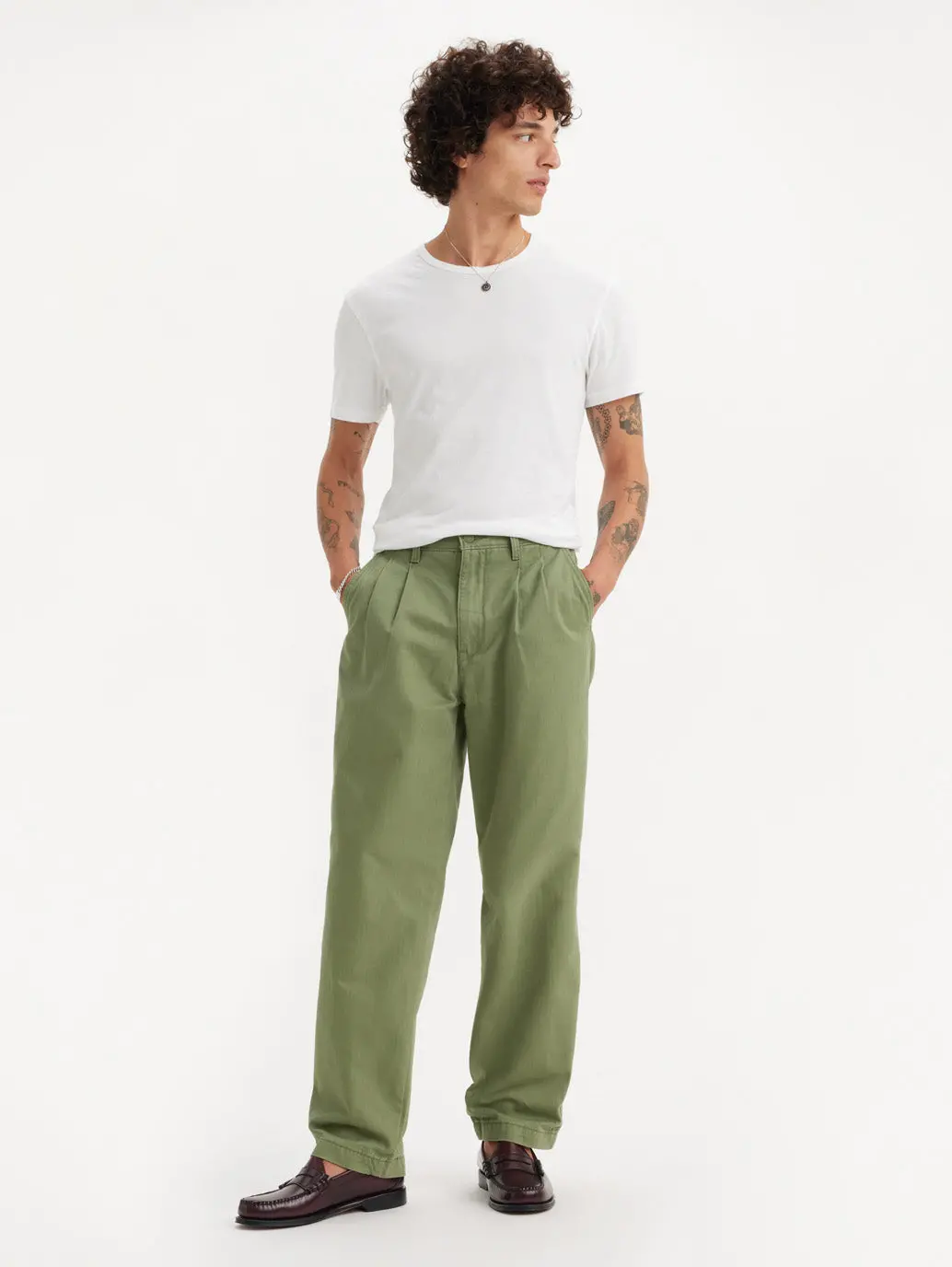 Men's Olive Regular Fit Chinos 1