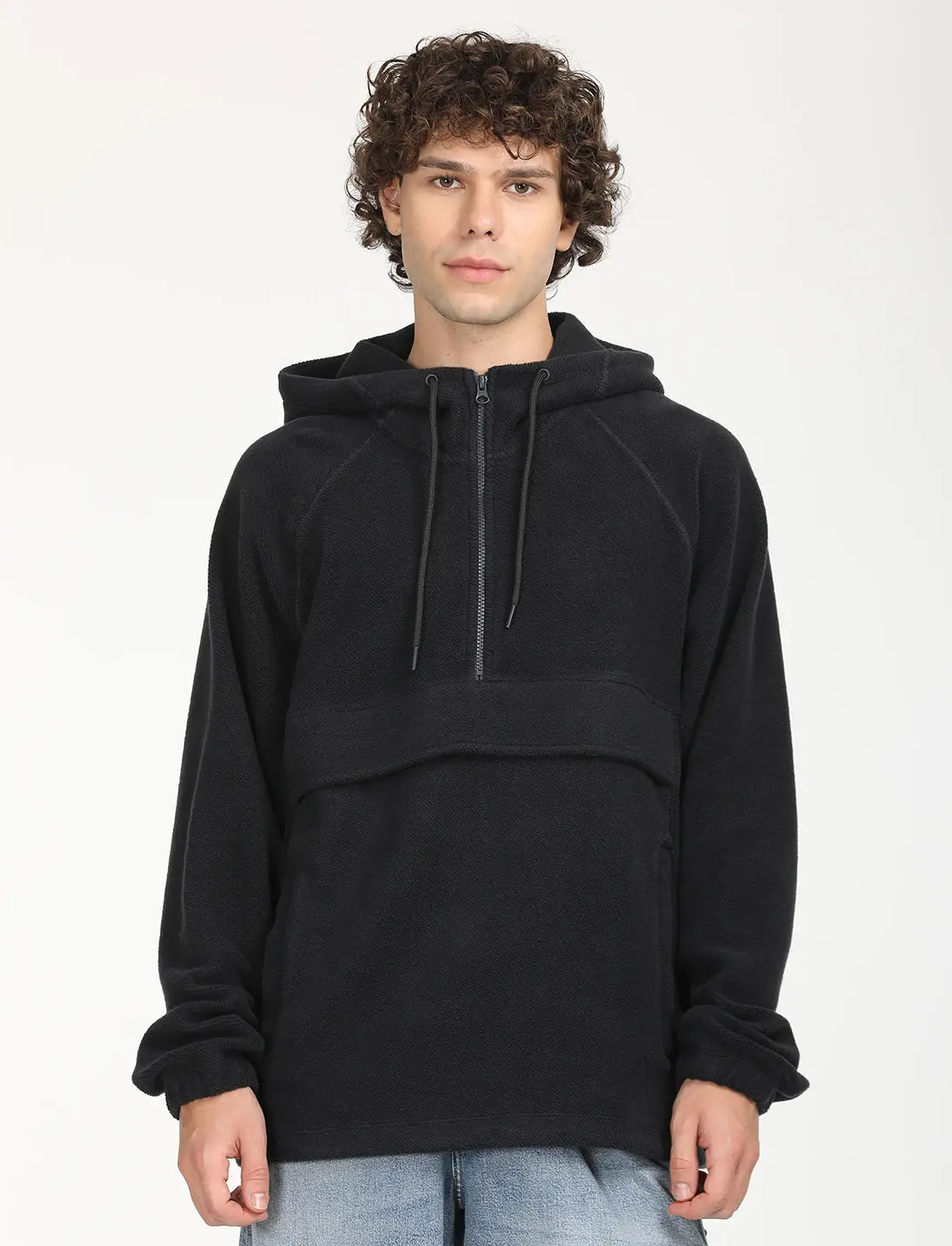 Men's Solid Charcoal Grey Hooded Sweatshirt 1