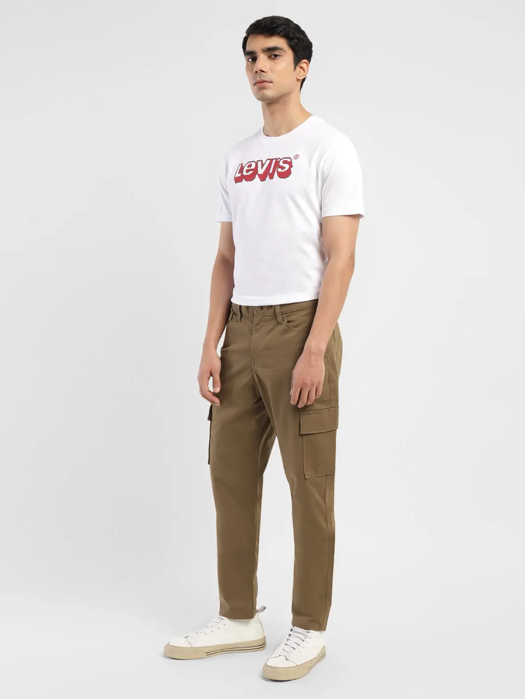 Men's Brown Loose Fit Cargo Trousers 1