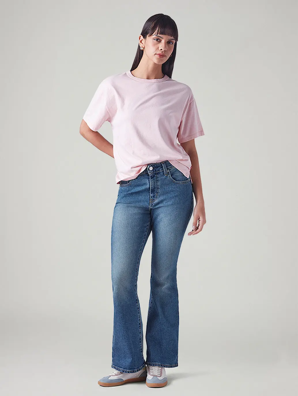 Women's 94 Blue Baggy Fit Mid Rise Jeans 1