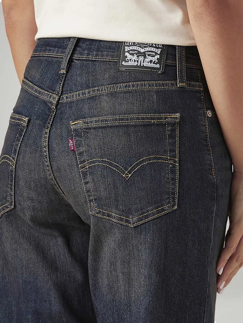Women's 94 Dark Indigo Baggy Fit Mid Rise Tinted Jeans 6