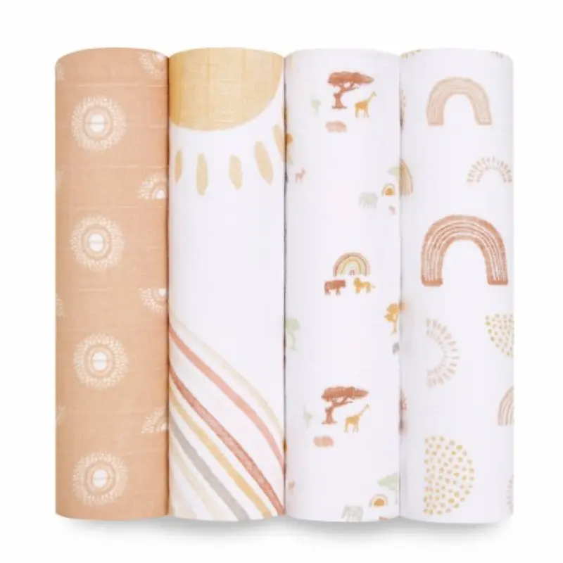 Cotton Muslin Swaddles - 4 Pack 1