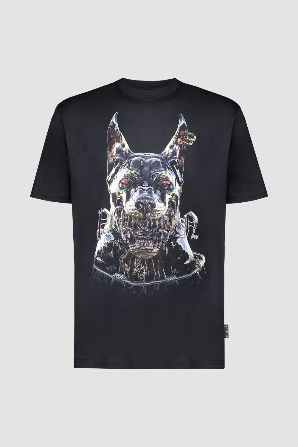 Philipp Plein Black Round Neck Ss Dog T-Shirt 1
