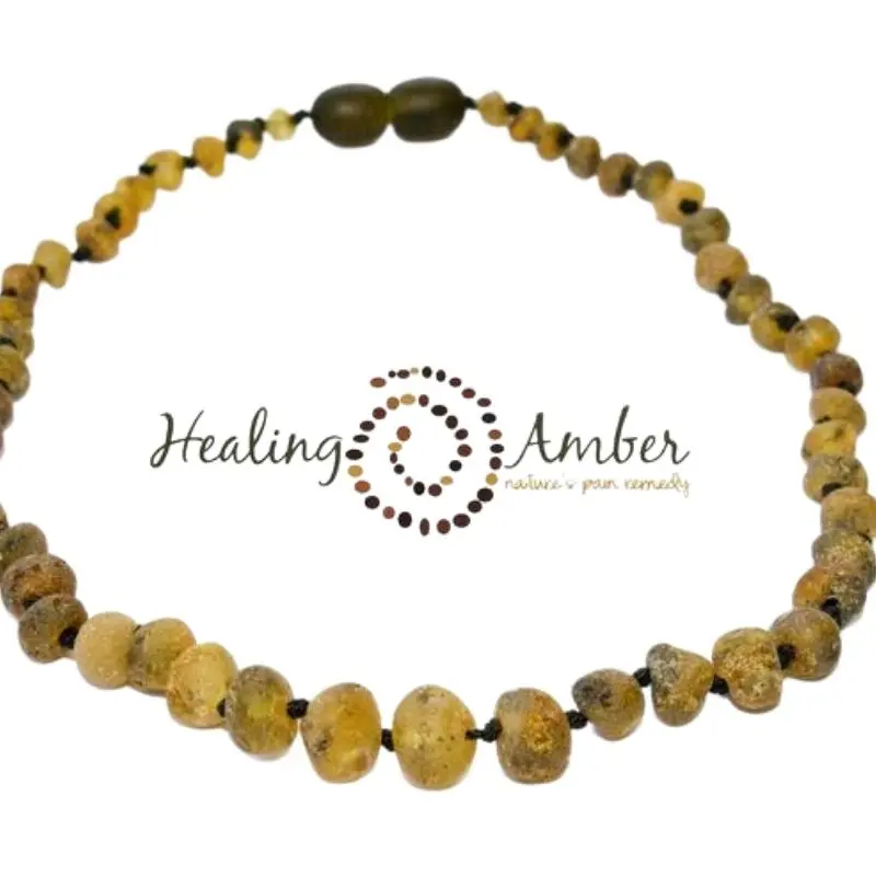 Raw Baltic Amber Teething Necklace - 13 Inch 1