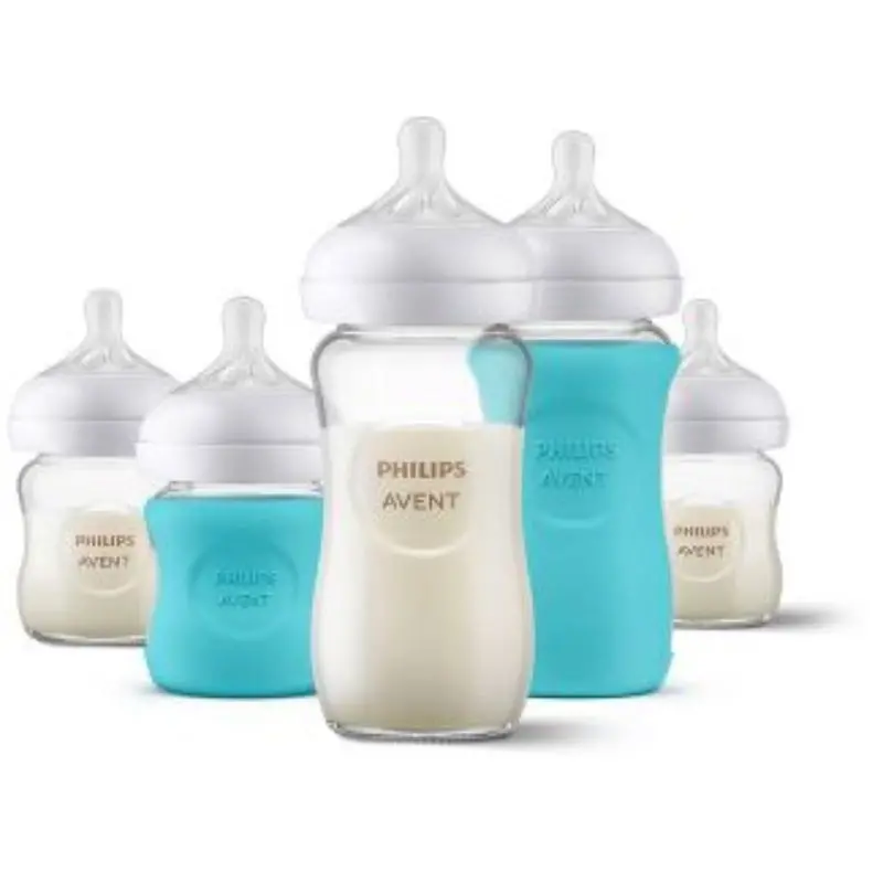 Glass Natural Bottle Set 1