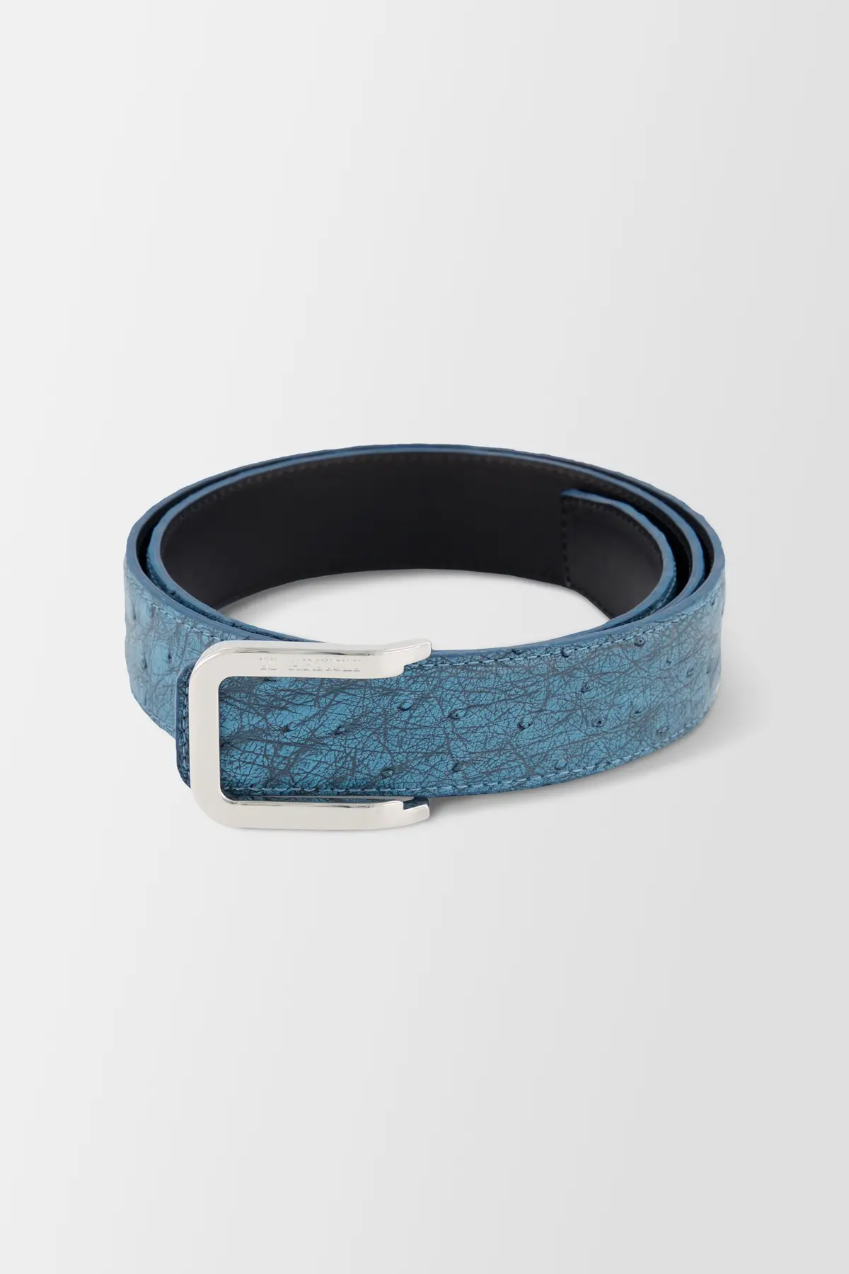 Artioli Blue Yalta Petrolio Ostrich Belt Style 2 1