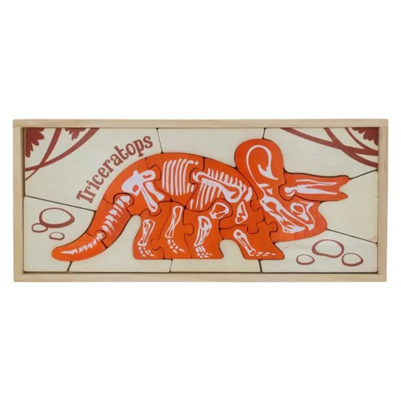 Wooden Dinosaur Skeleton Puzzle - Triceratops 2