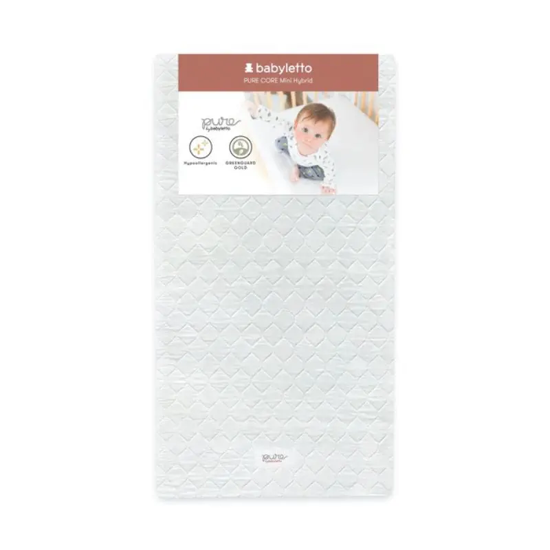 Pure Core Mini Crib Mattress W/ Hybrid Quilted Waterproof Cover (Lightweight) 1
