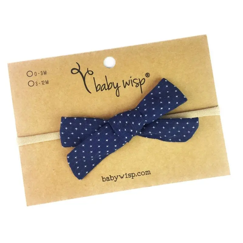 Infant Hand Tied Fabric Bow Headband - Starlite 1
