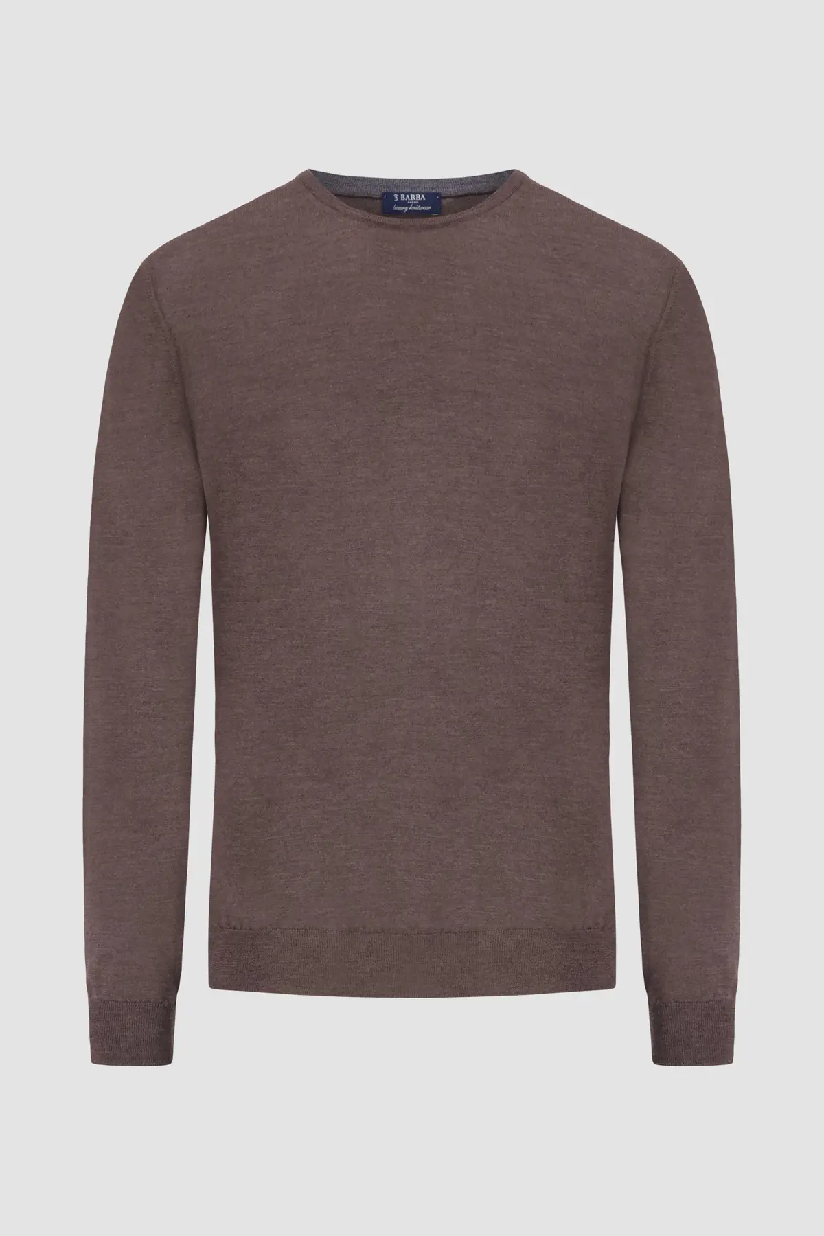 Barba Napoli Brown Round Neck Paricollo Sweater 1
