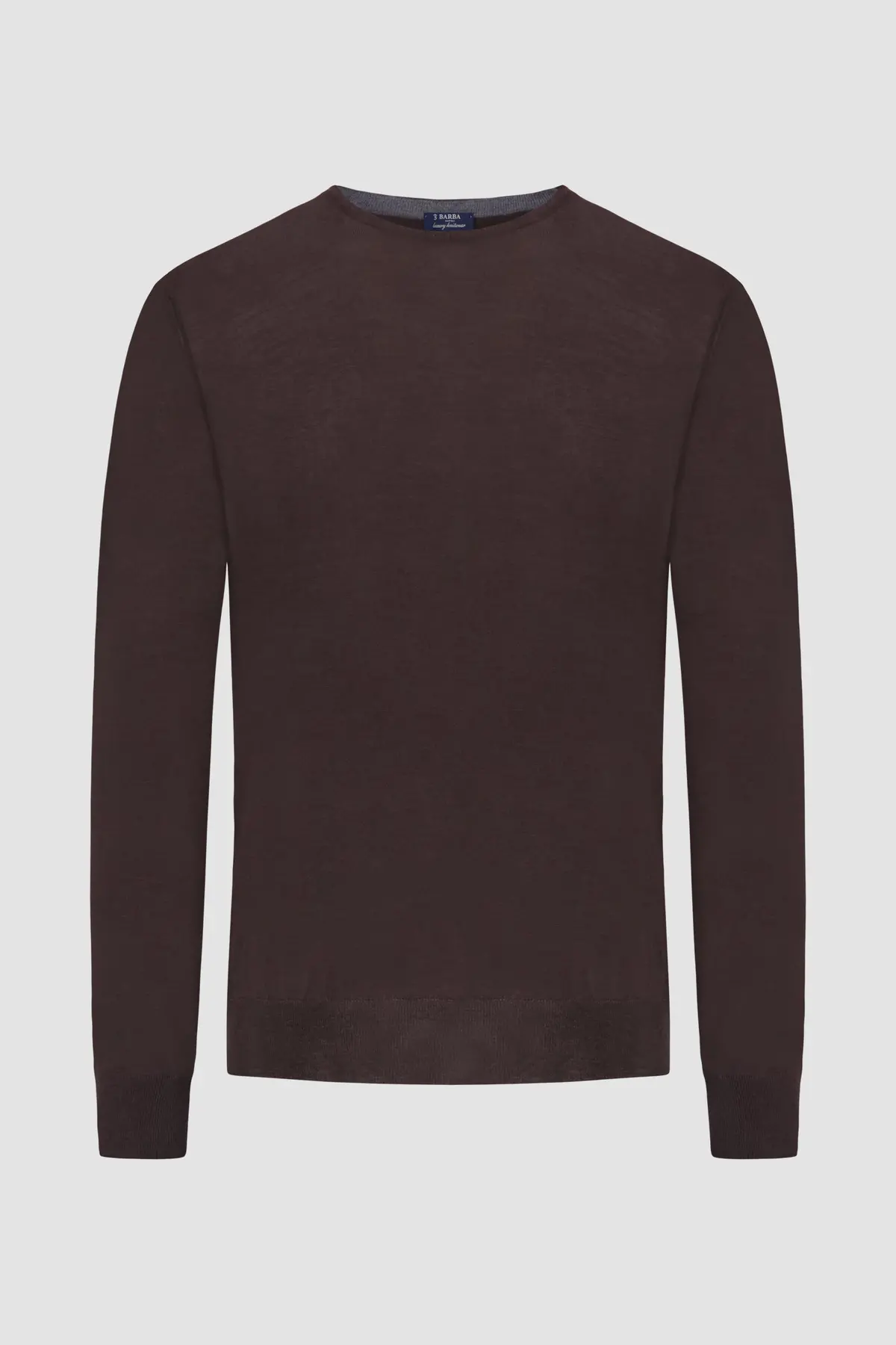 Barba Napoli Dark Brown Round Neck Paricollo Sweater 1