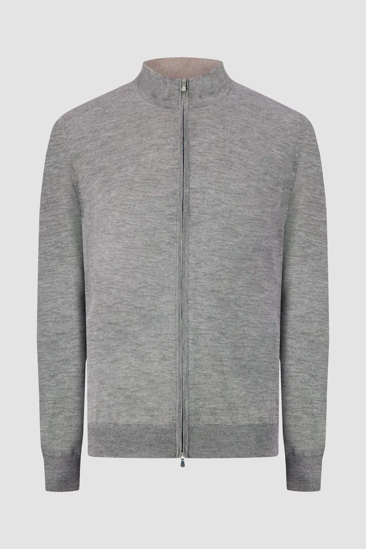 Barba Napoli Grey Zipped Guibbino Sweater 1