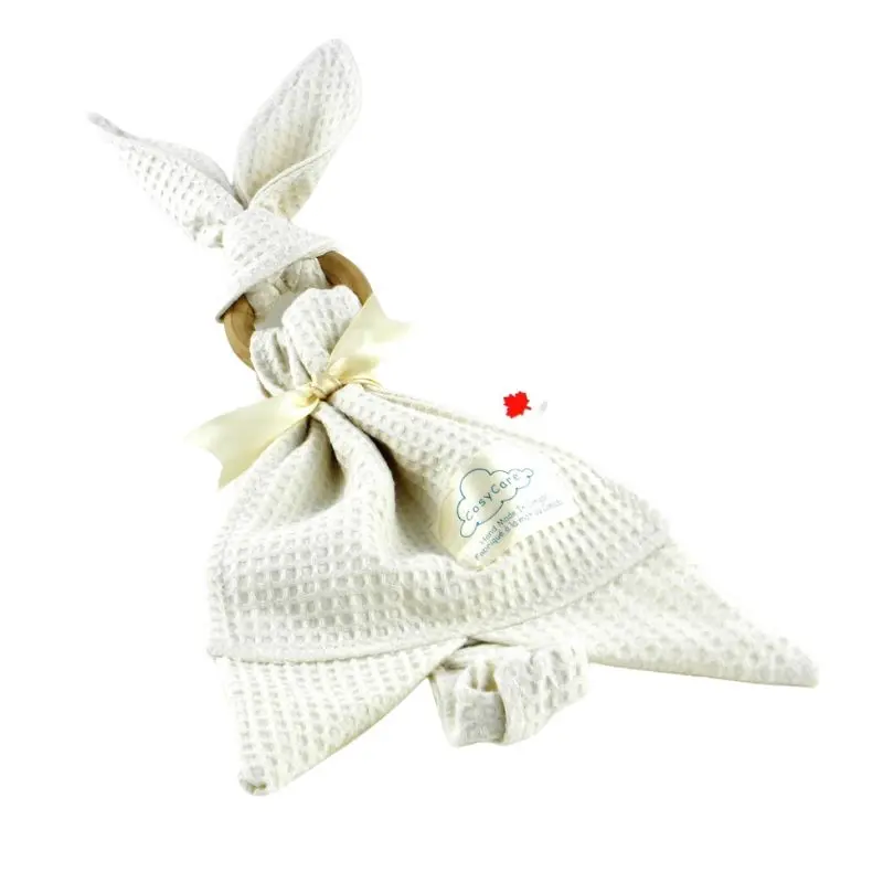 Soothing Bunny Teething Ring & Burp Cloth 1