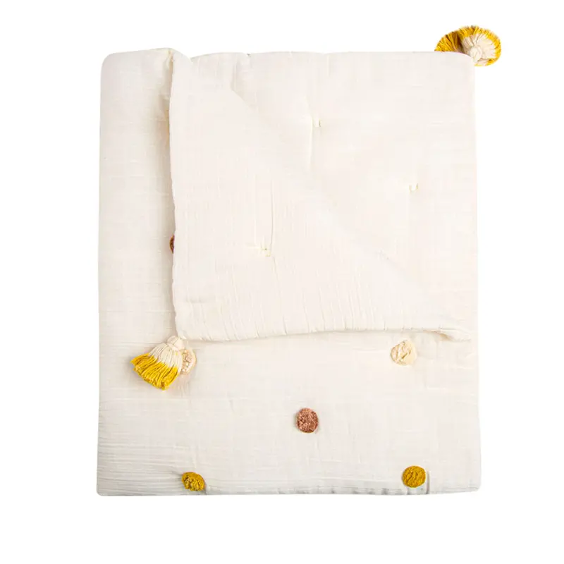 Pom Pom Quilted Baby Blanket 1