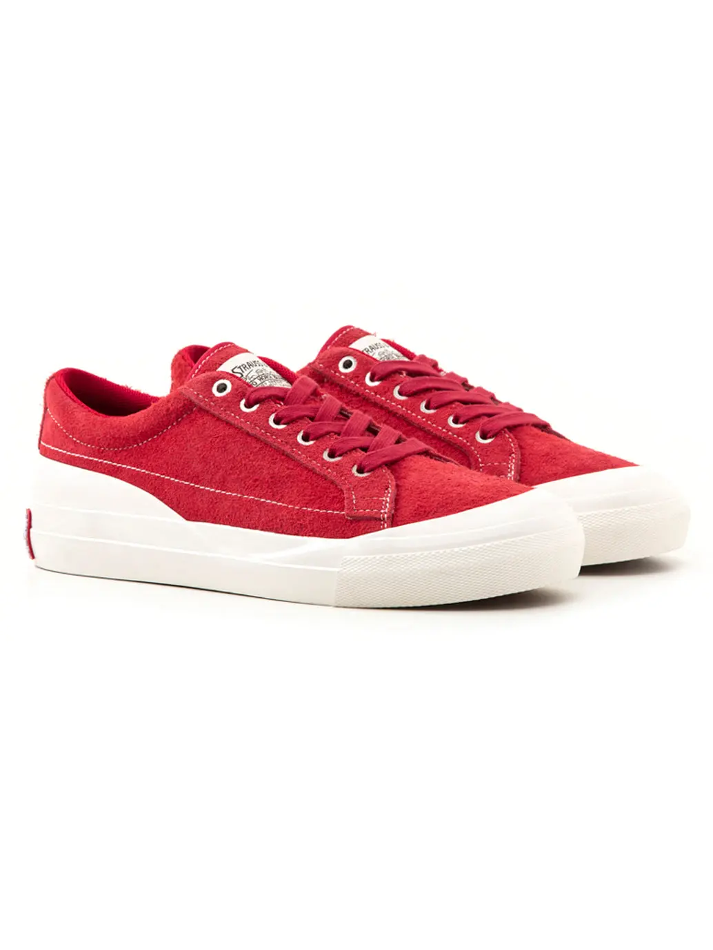 Men's Red & White Low Top Suede Casual Shoes 1