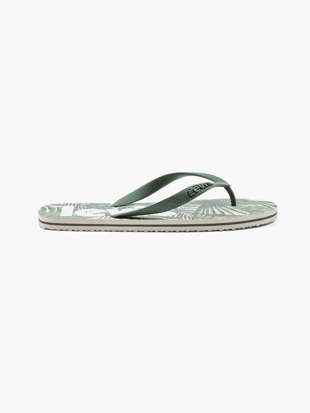 Men's Green Printed Flip-Flops 1