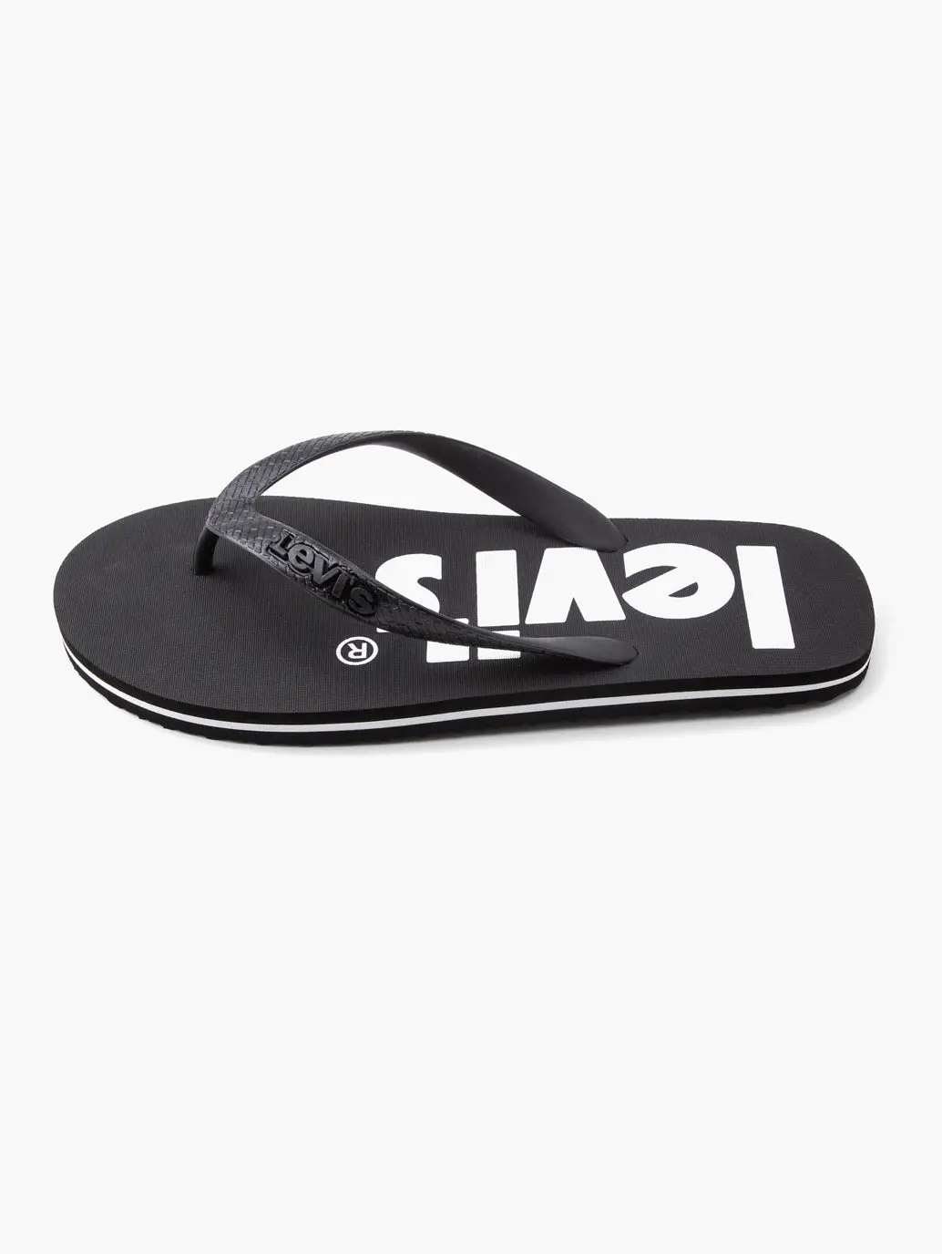 Men's Black Debossed & Printed Logo Flip-Flops 1