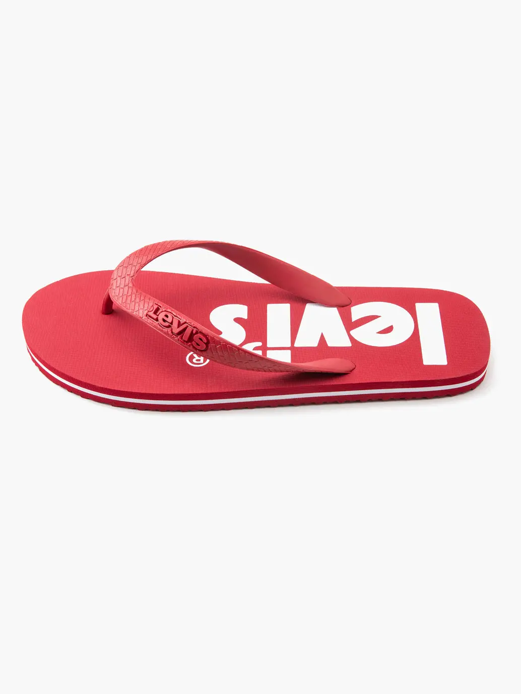 Men's Red Embossed Logo Flip-Flops 1