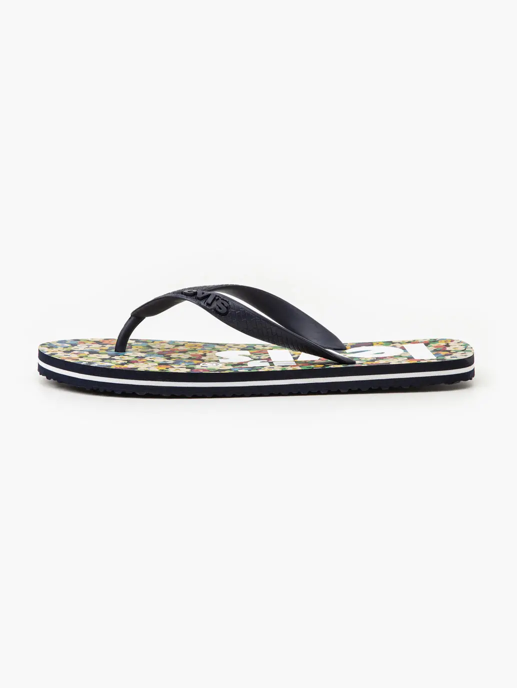 Unisex Black Floral Printed Slides 1