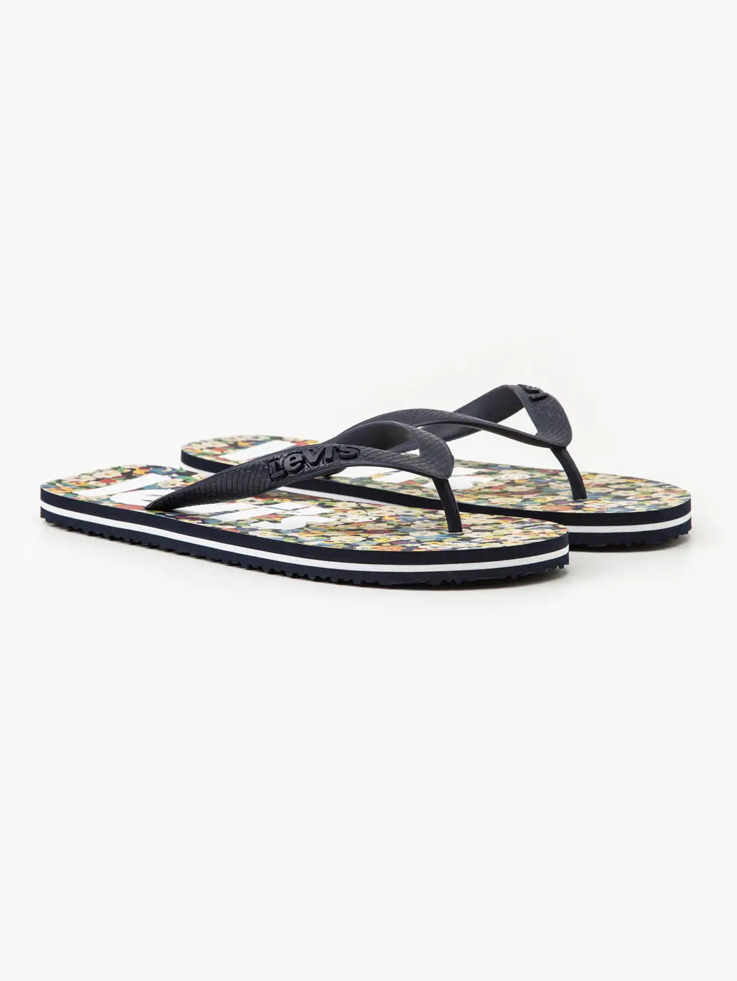 Unisex Black Floral Printed Slides 2
