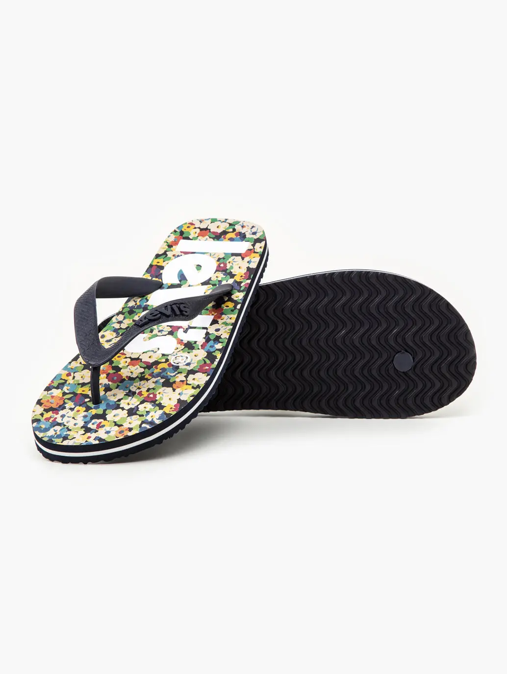 Unisex Black Floral Printed Slides 3