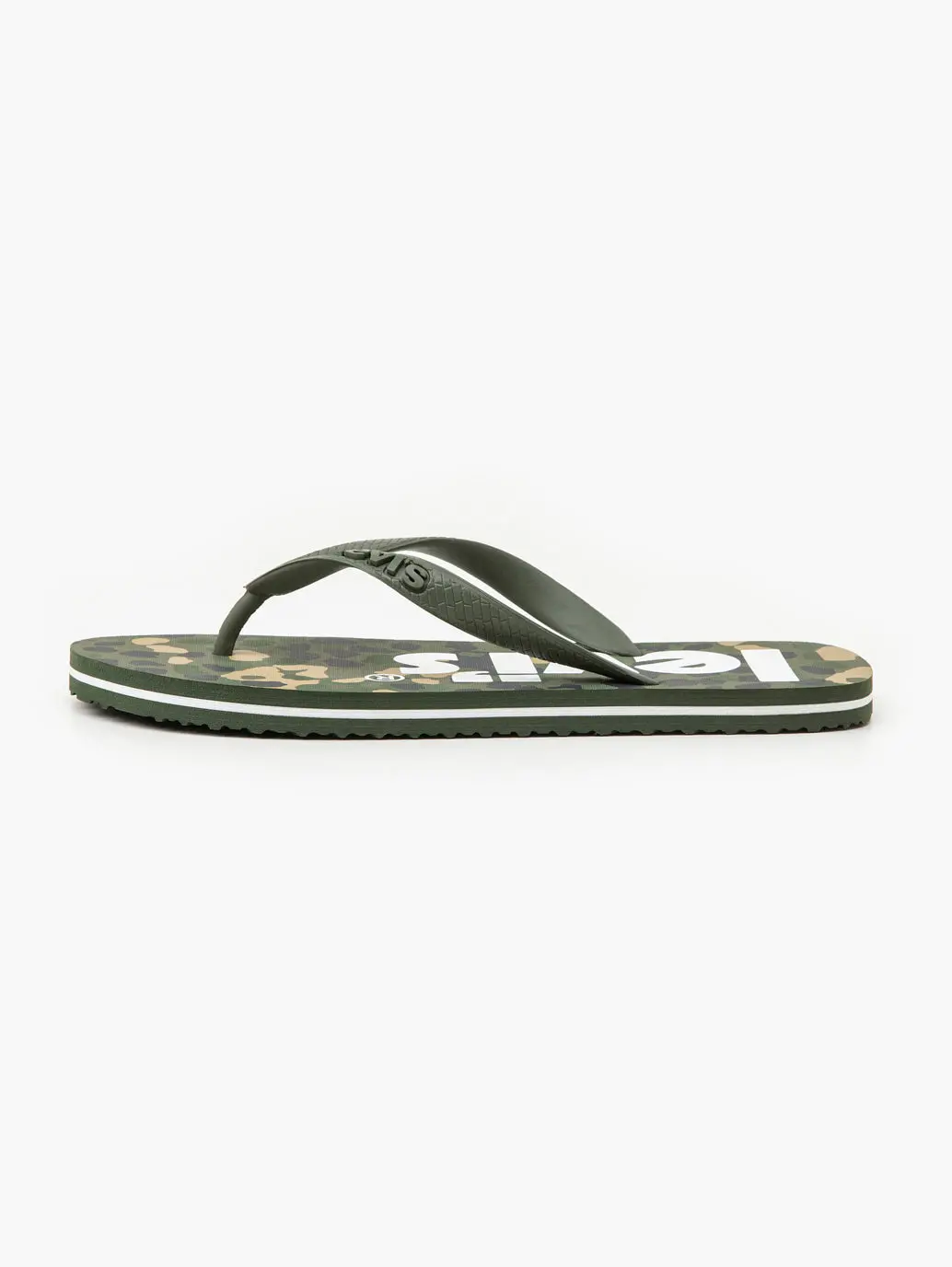 Unisex Green Brand Logo Flip Flops 1