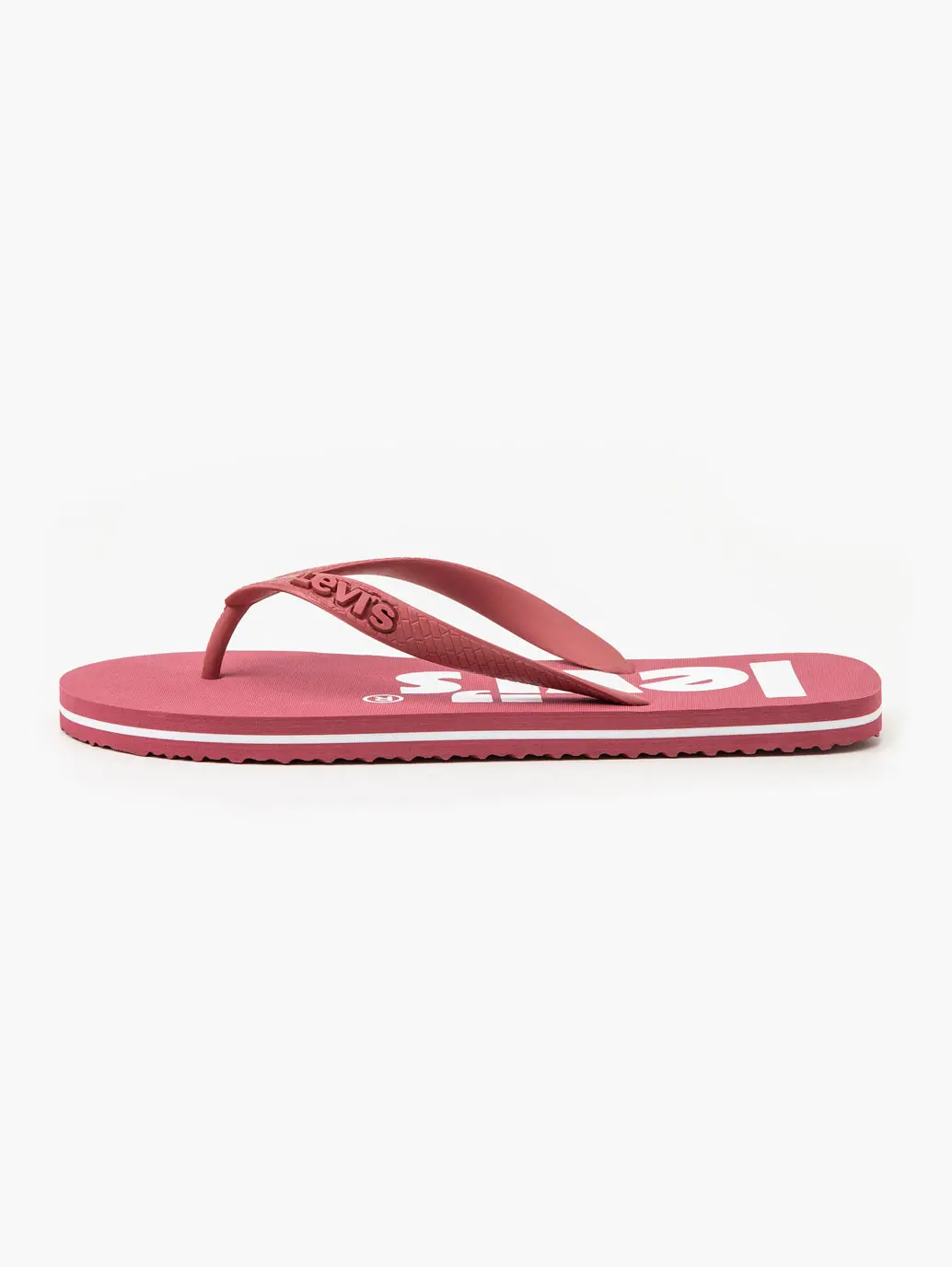 Unisex Dark Pink Debossed & Printed Logo Flip-Flops 1