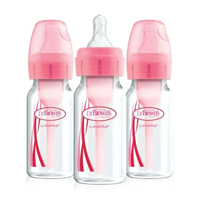 Option+ Narrow 4Oz Bottle - Pink (3 Pack) 1