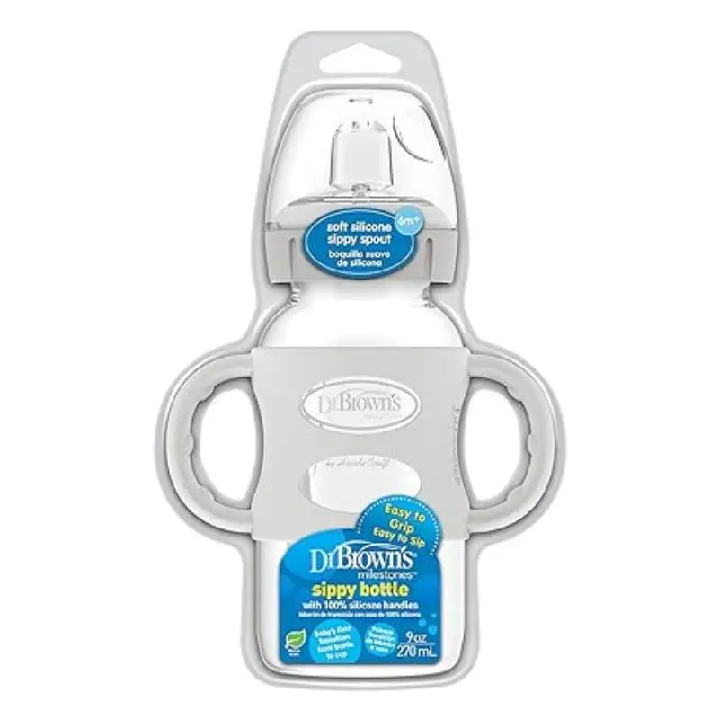 Milestones Wide-Neck Sippy Bottle With 100% Silicone Handles 2