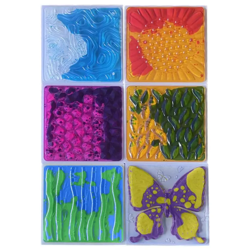 3D Textured Liquid Floor Tiles - Set Of 6 1