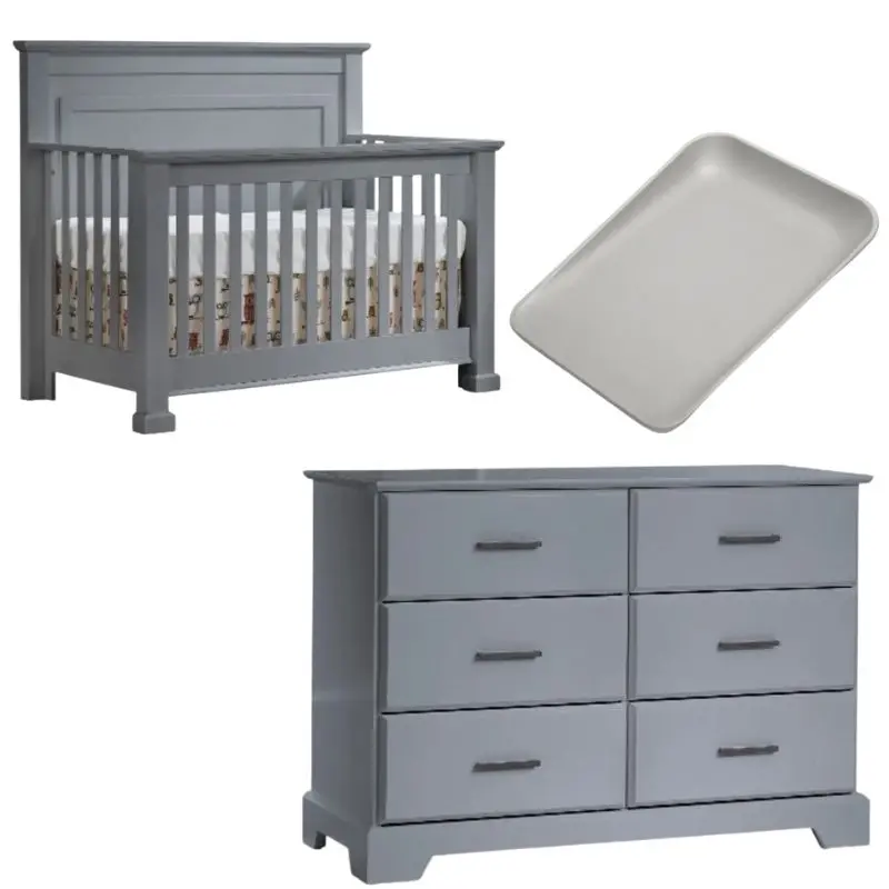Taylor 5-In-1 Convertible Crib + Double Dresser Combo + Free Matty Baby Changer 69