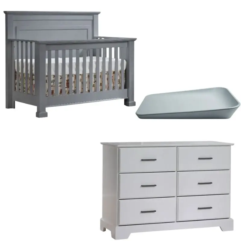 Taylor 5-In-1 Convertible Crib + Double Dresser Combo + Free Matty Baby Changer 50