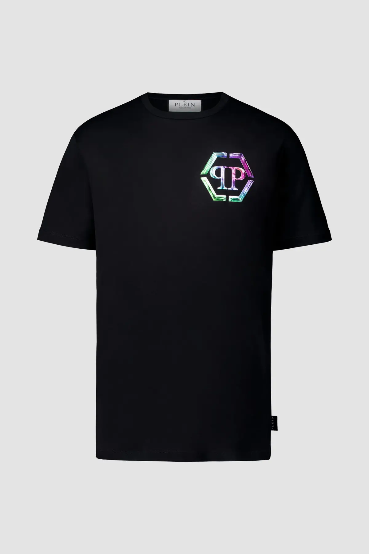 Philipp Plein Black Round Neck Ss Pp Glass T-Shirt 1