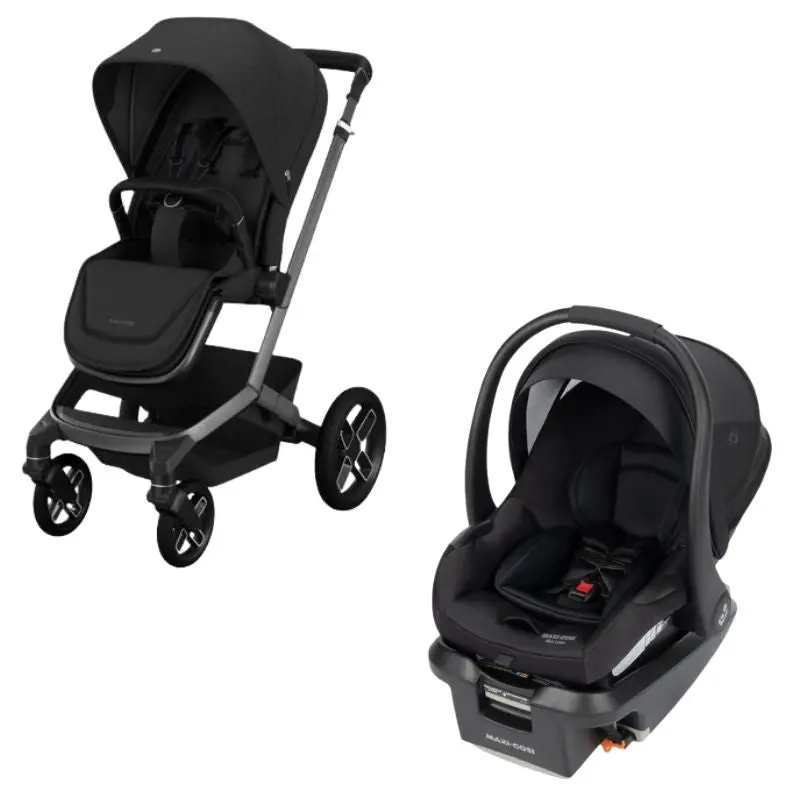 Fame Stroller + Mico Luxe Car Seat Travel System - Twillic Black 1