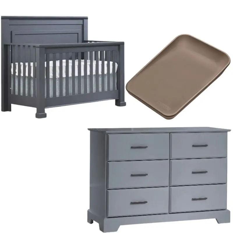 Taylor 5-In-1 Convertible Crib + Double Dresser Combo + Free Matty Baby Changer 46