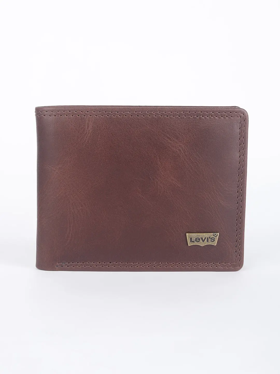 Men's Brown Solid Bi-Fold Wallet 1