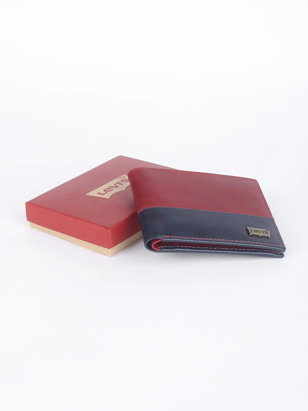 Men's Red Colorblock Bi-Fold Wallet 1