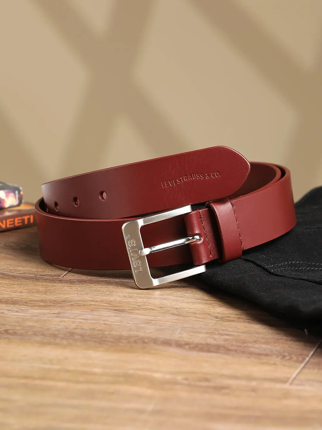 Men's Red Solid Belt 1