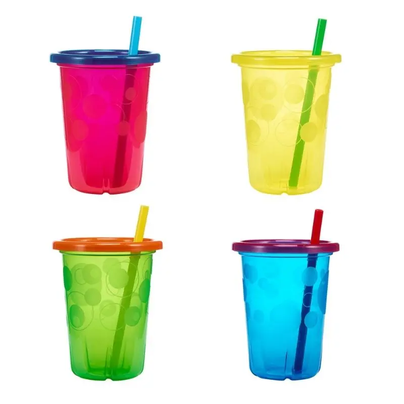 Take And Toss 10 Oz Spill Proof Straw Cups - 4 Pack 1
