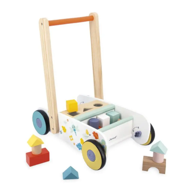 Pure Wooden Cubes Walking Trolley 1