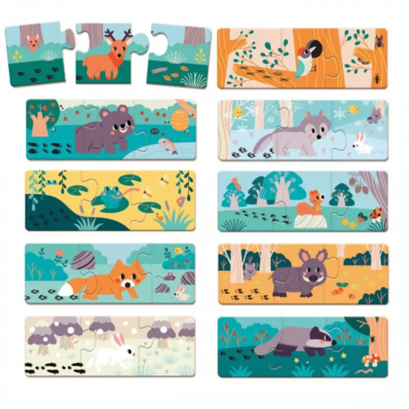 Animal Footprints Puzzle - Set Of 10 1