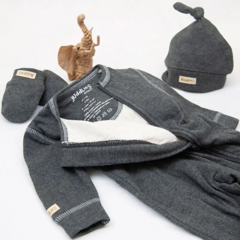 Newborn Cap - Charcoal Grey Fleck 2
