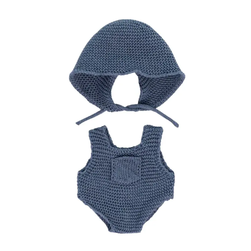 Knitted Doll Romper & Hood - 8.25" 1