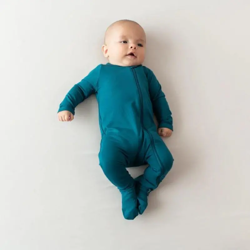 Ribbed Bamboo Zipper Footie 19