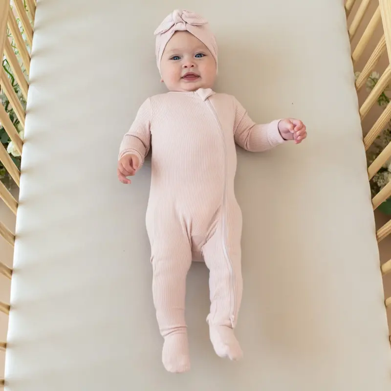 Ribbed Bamboo Zipper Footie 4