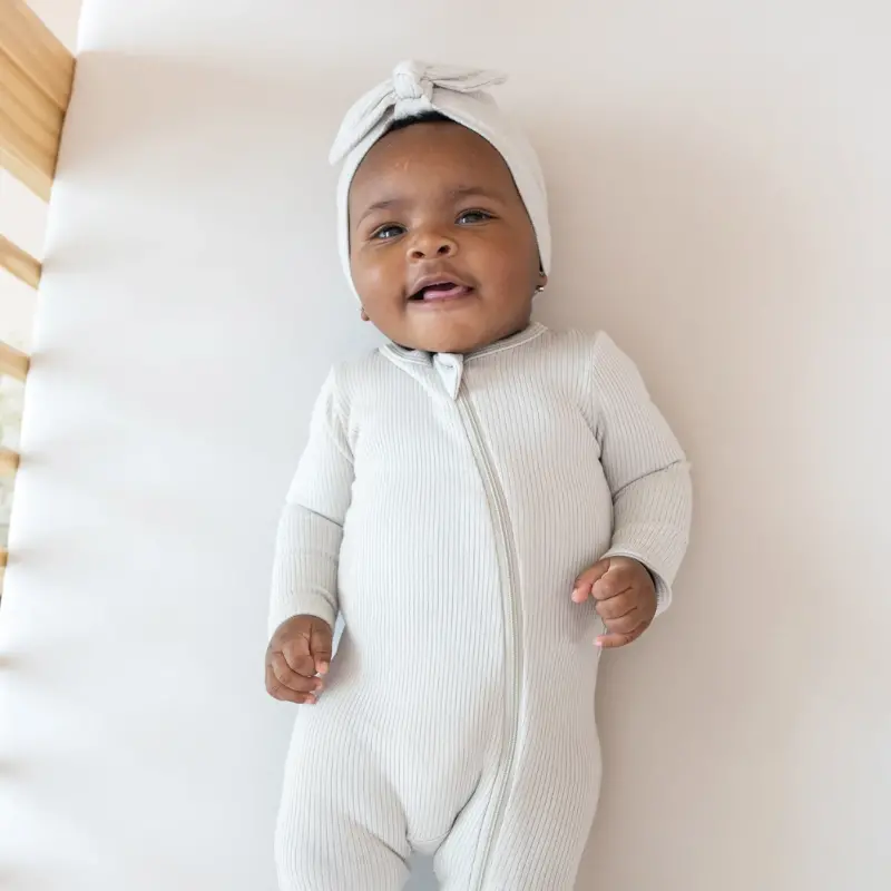 Ribbed Bamboo Zipper Footie 8